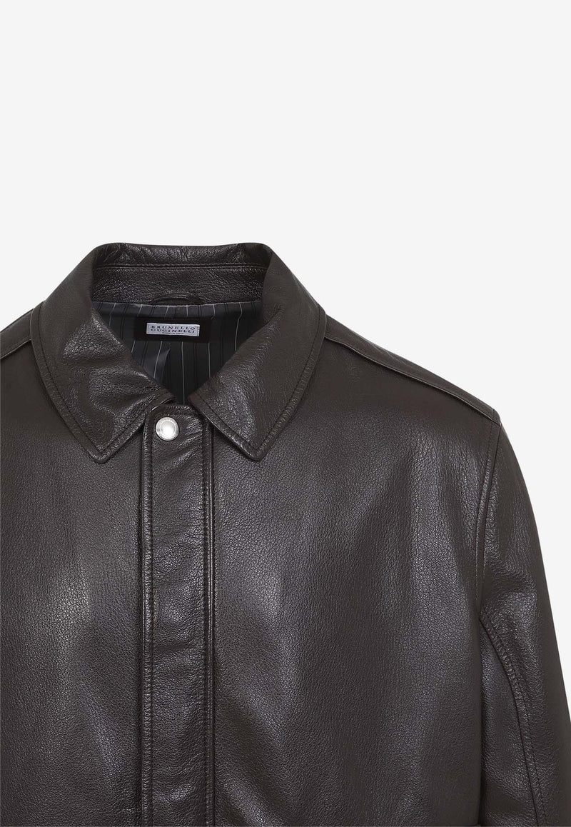 Leather Bomber Jacket