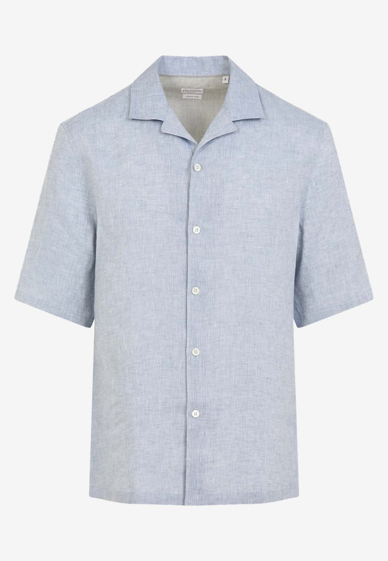 Short-Sleeved Linen Shirt