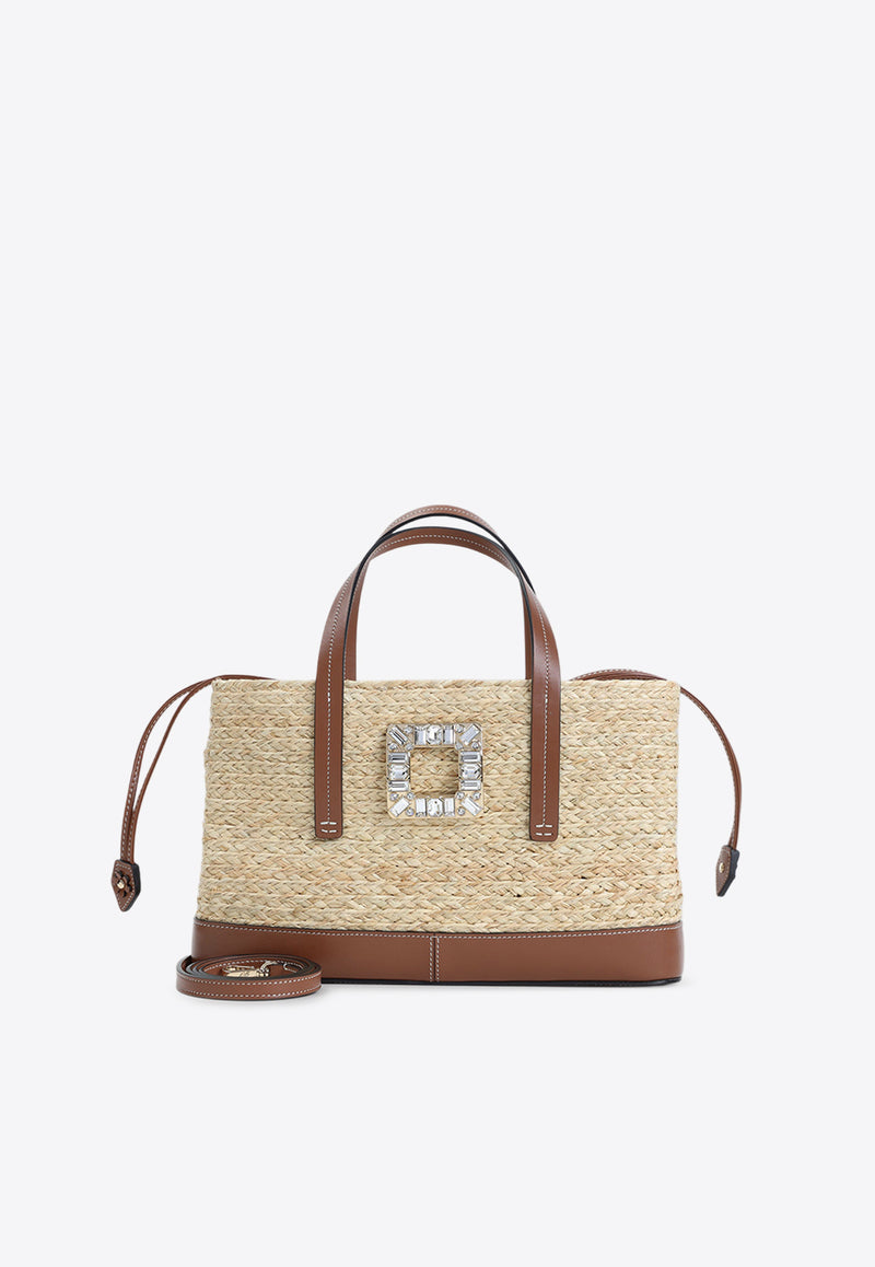 Skate Straw Flowers Top Handle Bag