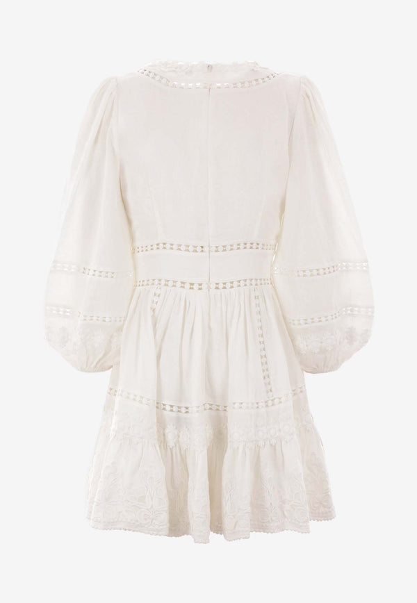 Zimmermann Pop Trimmed Mini Dress 1302DSS244WHITE