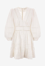 Zimmermann Pop Trimmed Mini Dress 1302DSS244WHITE