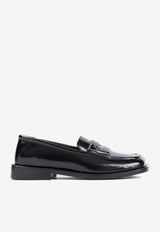 Amanda Square-Toe Leather Loafers