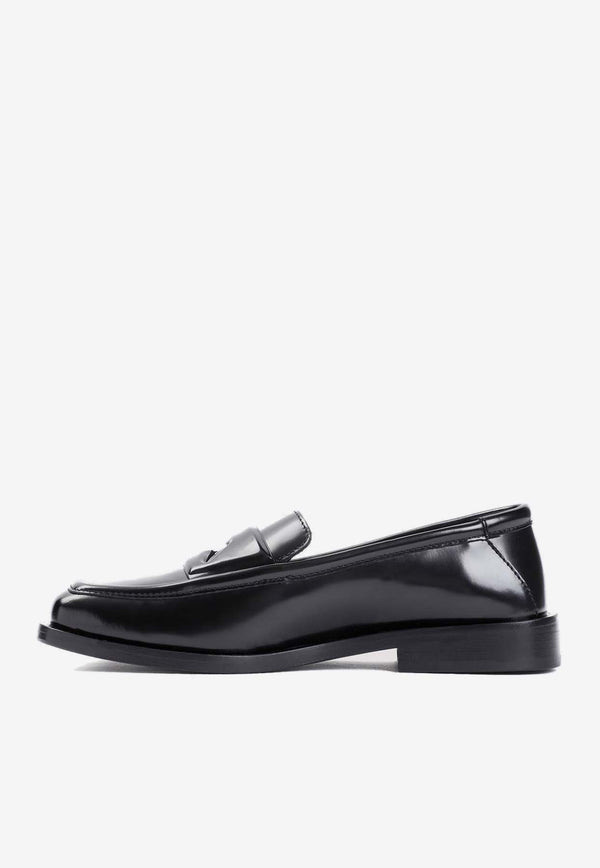 Amanda Square-Toe Leather Loafers