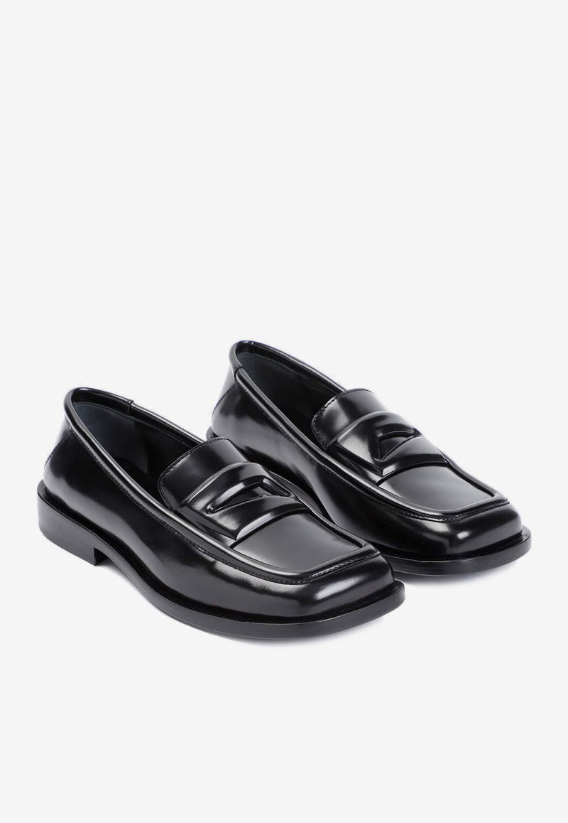 Amanda Square-Toe Leather Loafers