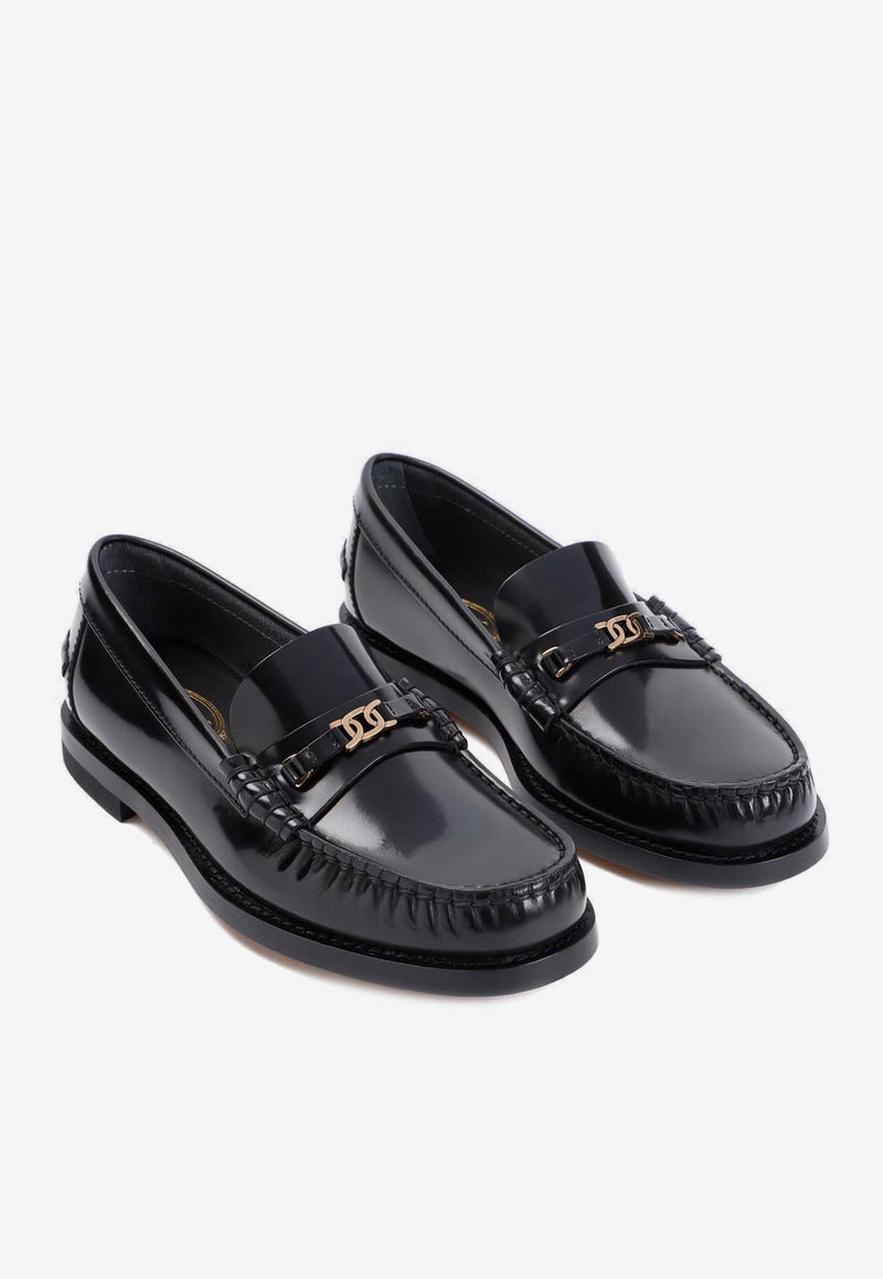 Micro Catena Brushed Leather Loafers