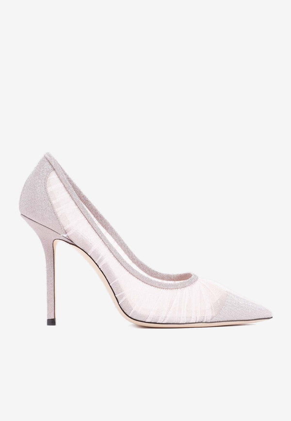 Love 100 Glittered Mesh Pumps