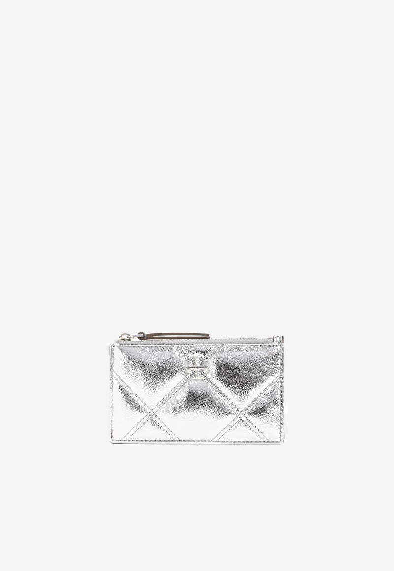 Kira Metallic Diamond Quilt Zip Cardholder