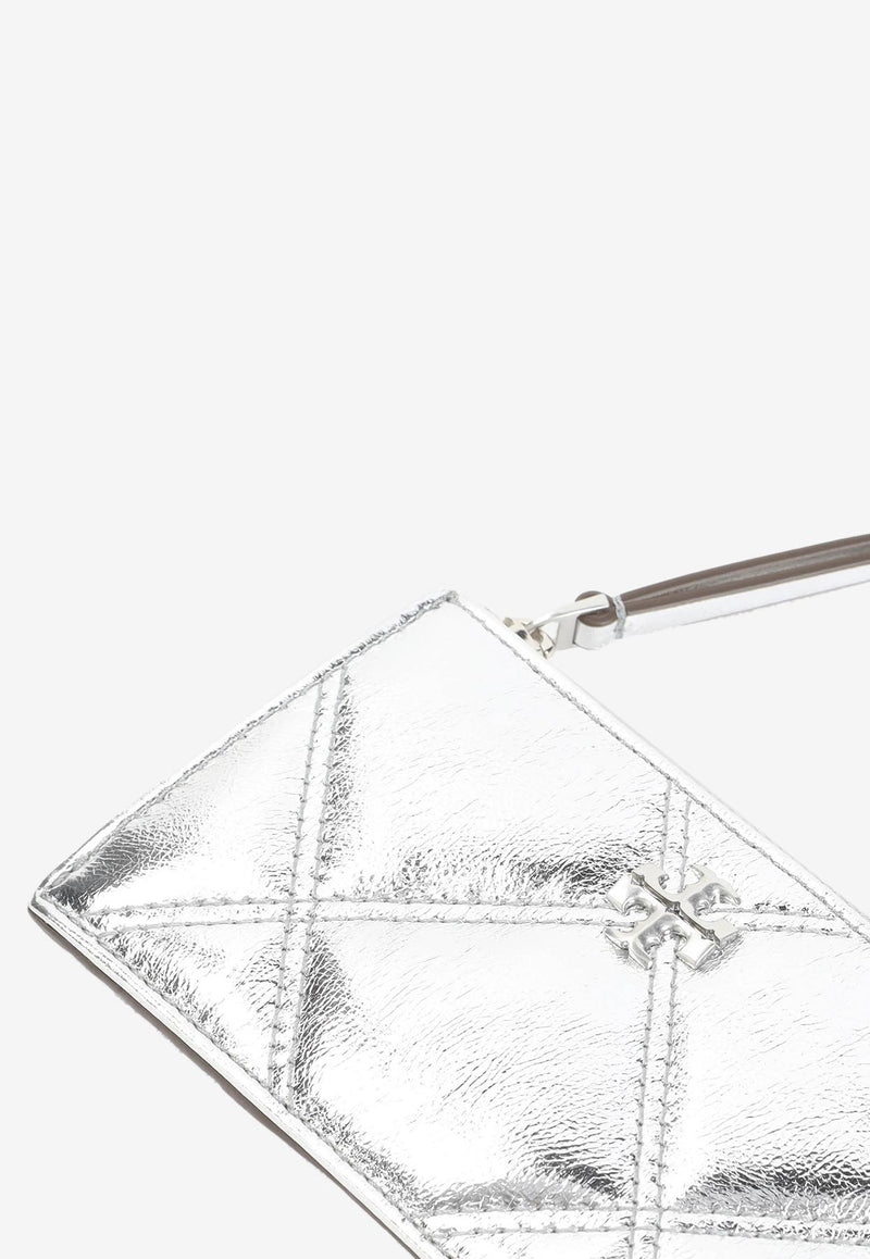 Kira Metallic Diamond Quilt Zip Cardholder