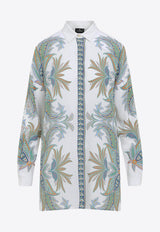 Long-Sleeved Printed Silk Shirt