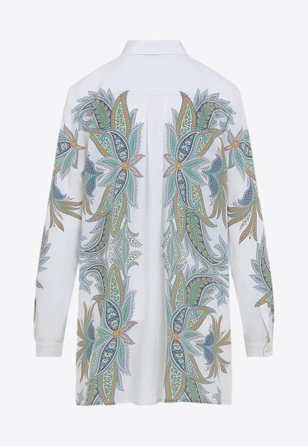 Long-Sleeved Printed Silk Shirt