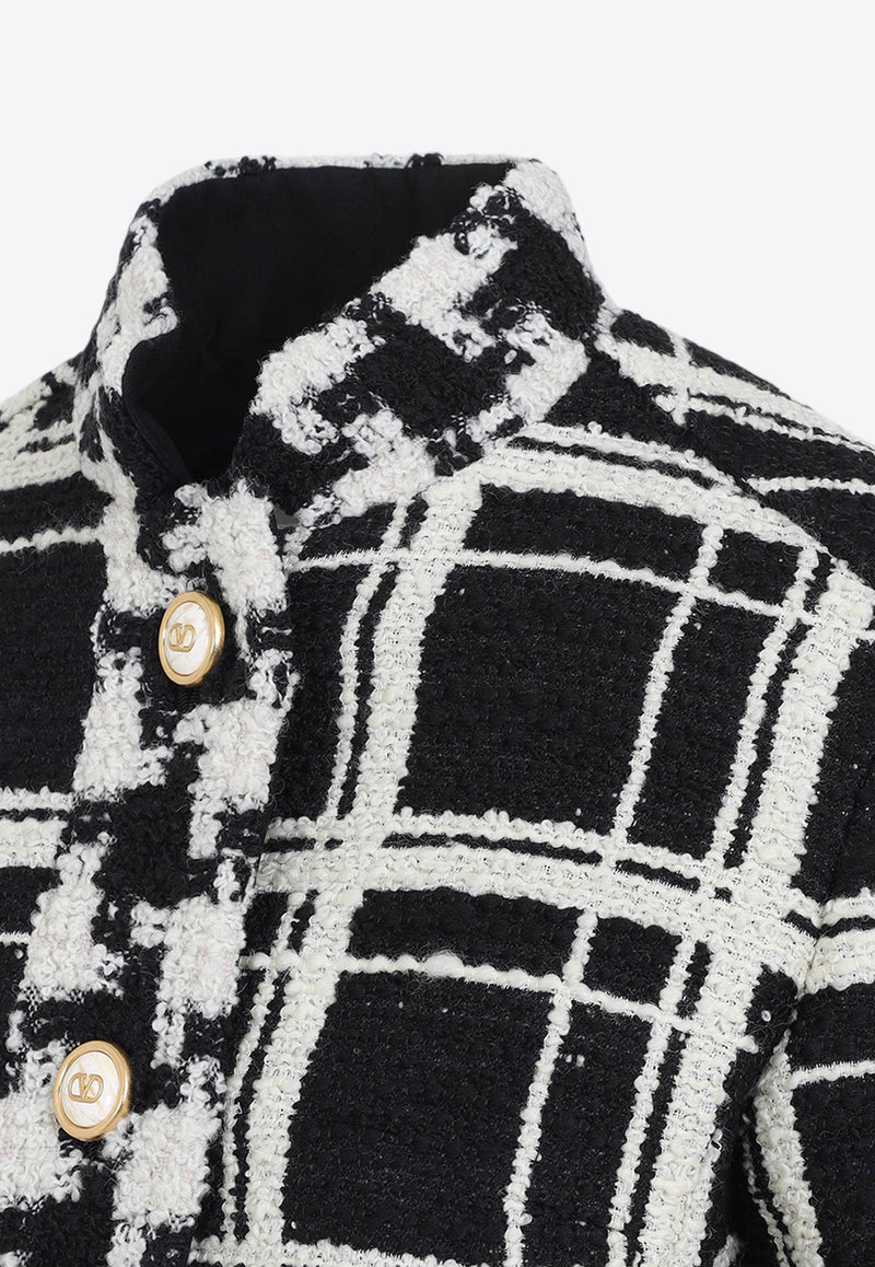 Macro Check Tweed Coat