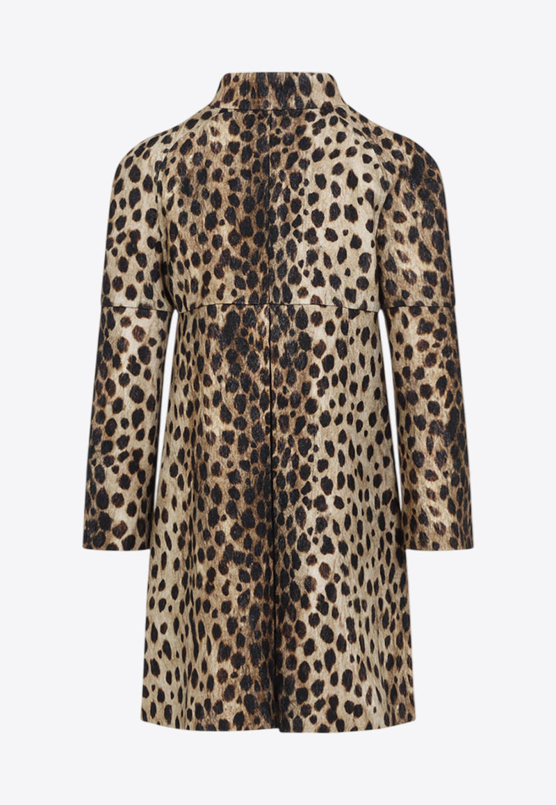 Jaguar Spots Printed Wool Coat