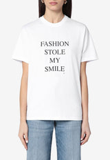 Victoria Beckham Fashion Stole My Smile T-shirt White 1322JTS004130ACO/Q_VIBEC-WHT