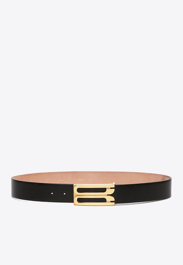 Victoria Beckham Jumbo Frame Calf Leather Belt Black 1324ABL005770ABLACK