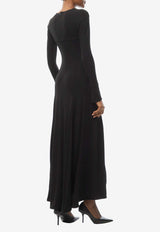 Victoria Beckham Cut-Out Crepe Maxi Dress Black 1324WDR005623ABLACK