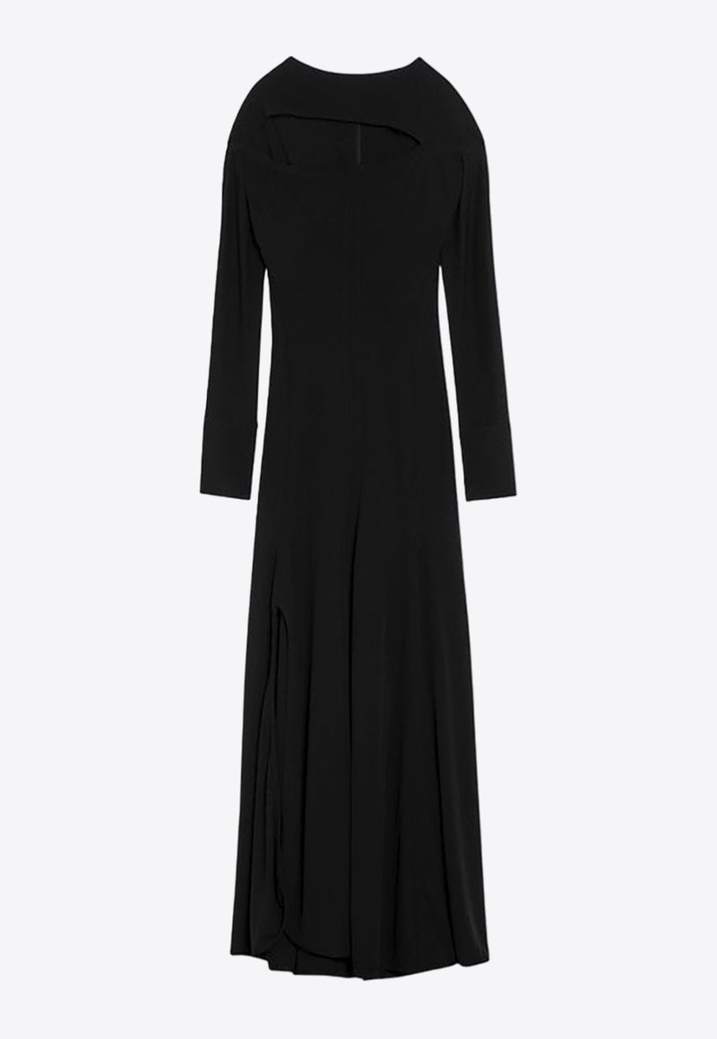 Victoria Beckham Cut-Out Long-Sleeved Maxi Dress Black 1324WDR005623AVI/P_VIBEC-BLK