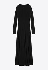 Victoria Beckham Cut-Out Long-Sleeved Maxi Dress Black 1324WDR005623AVI/P_VIBEC-BLK