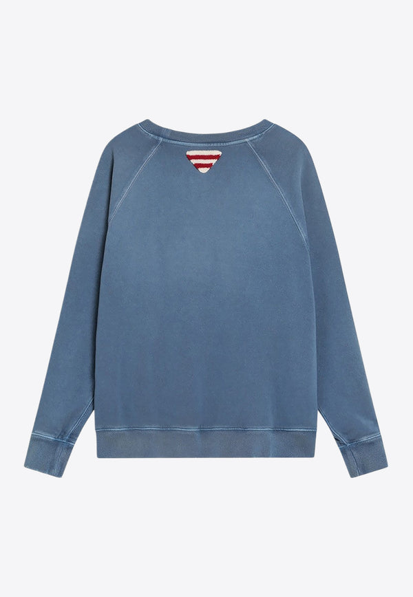 Prada Vintage Effect Logo Sweatshirt Blue 134714OOO16VZ/Q_PRADA-F0016