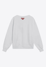 Prada Logo Print Crewneck Sweatshirt White 134716OOO16V5/Q_PRADA-F0009