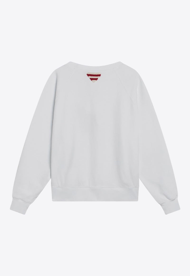 Prada Logo Print Crewneck Sweatshirt White 134716OOO16V5/Q_PRADA-F0009