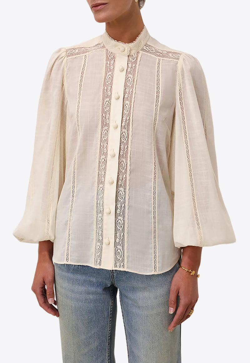 Zimmermann Halliday Lace-Trimmed Blouse White 1348TSS241WHITE