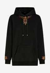 Etro Foliage Embroidered Hoodie 13583-9000 0001 Black