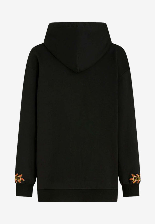 Etro Foliage Embroidered Hoodie 13583-9000 0001 Black