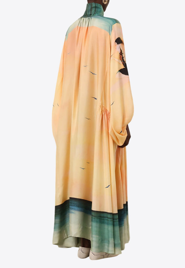 Zimmermann Eden Billow Printed Maxi Dress Yellow 1386DF242YELLOW