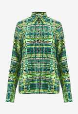 Salvatore Ferragamo Long-Sleeved Checked Shirt 13C584 C 765244 TONI LIME Green