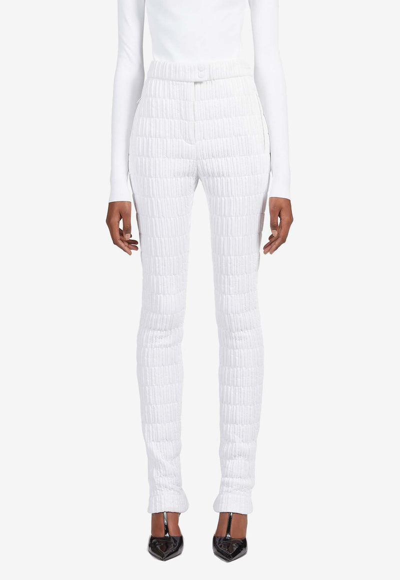 Salvatore Ferragamo Quilted Slim-Leg Pants 13C825 P 771342 OPTIC WHITE