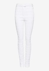 Salvatore Ferragamo Quilted Slim-Leg Pants 13C825 P 771342 OPTIC WHITE