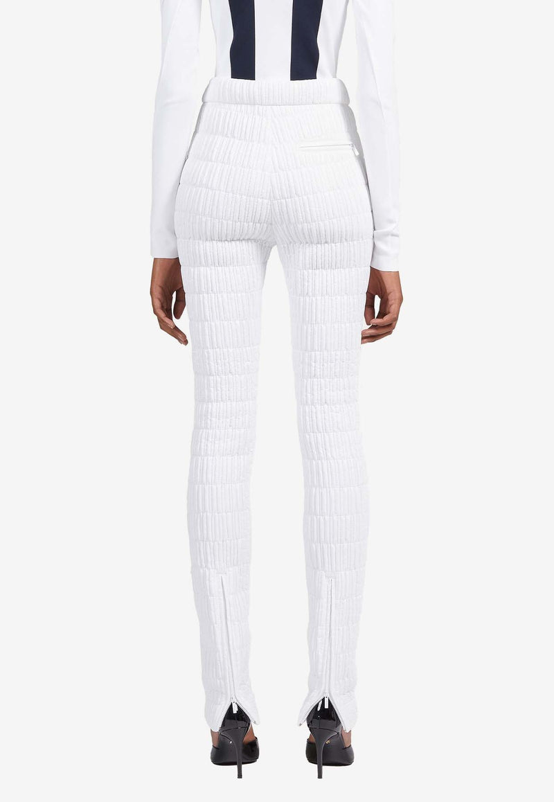 Salvatore Ferragamo Quilted Slim-Leg Pants 13C825 P 771342 OPTIC WHITE