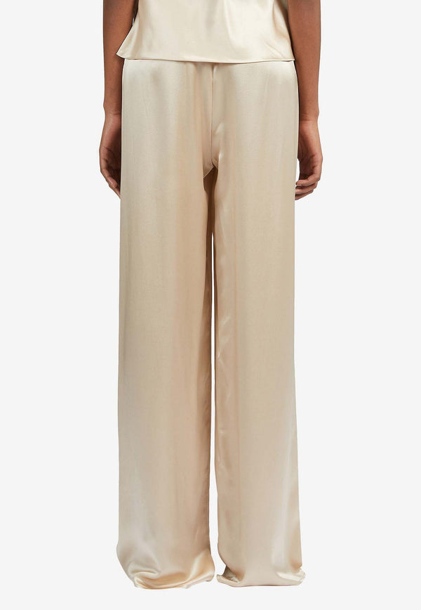 Salvatore Ferragamo Satin Pajama Pants 13C978 P 770257 BEIGE