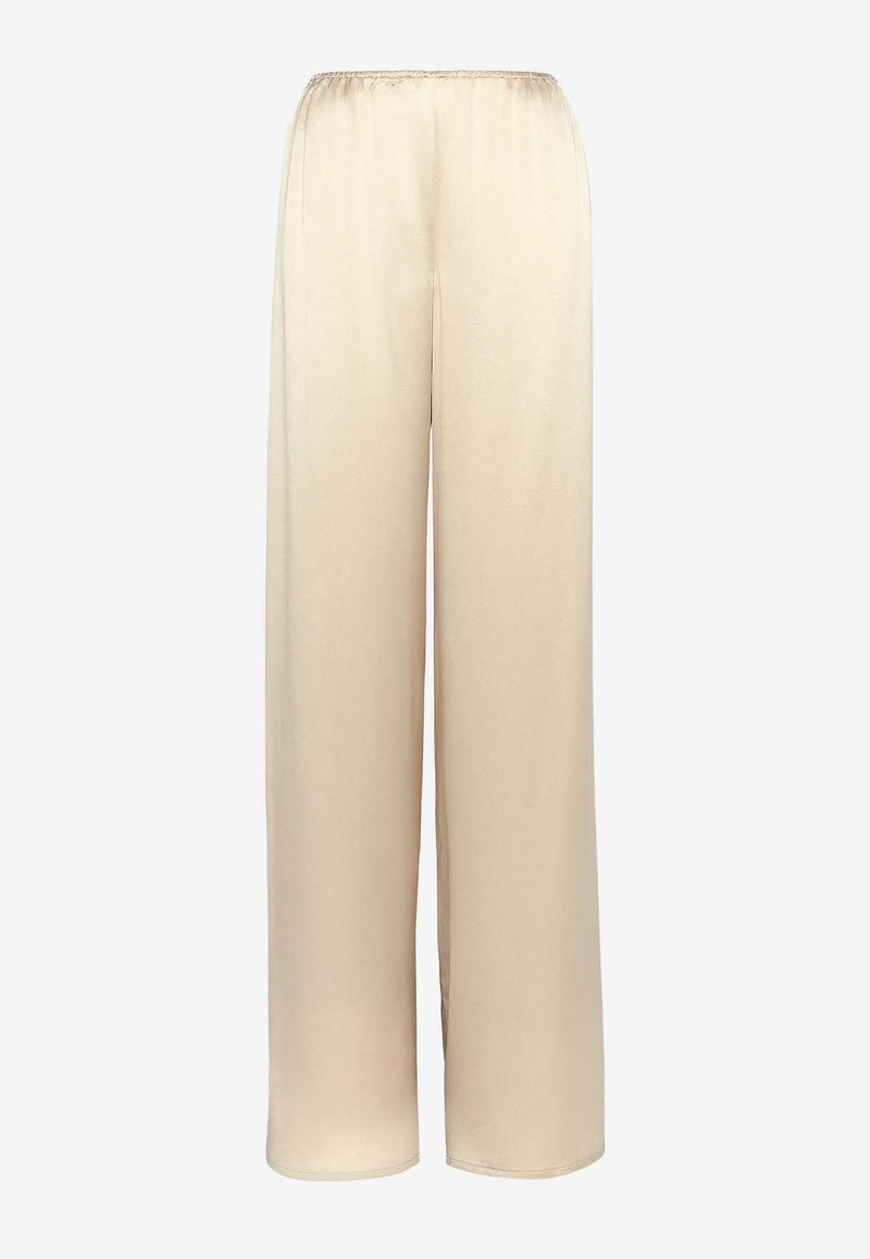 Salvatore Ferragamo Satin Pajama Pants 13C978 P 770257 BEIGE