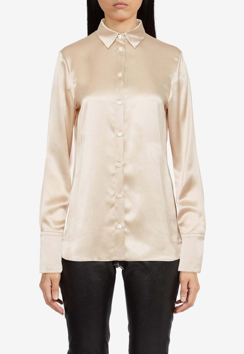 Salvatore Ferragamo Long-Sleeved Satin Shirt 13E732 C 771925 BEIGE