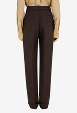 Salvatore Ferragamo Pressed-Crease Wide Leg Pants Brown 13G160 P 780901 EXPRESSO