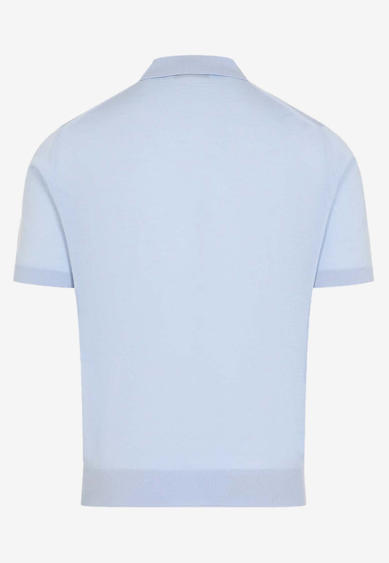 Short-Sleeved Wool Polo T-shirt