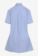 Short-Sleeved Mini Shirt Dress