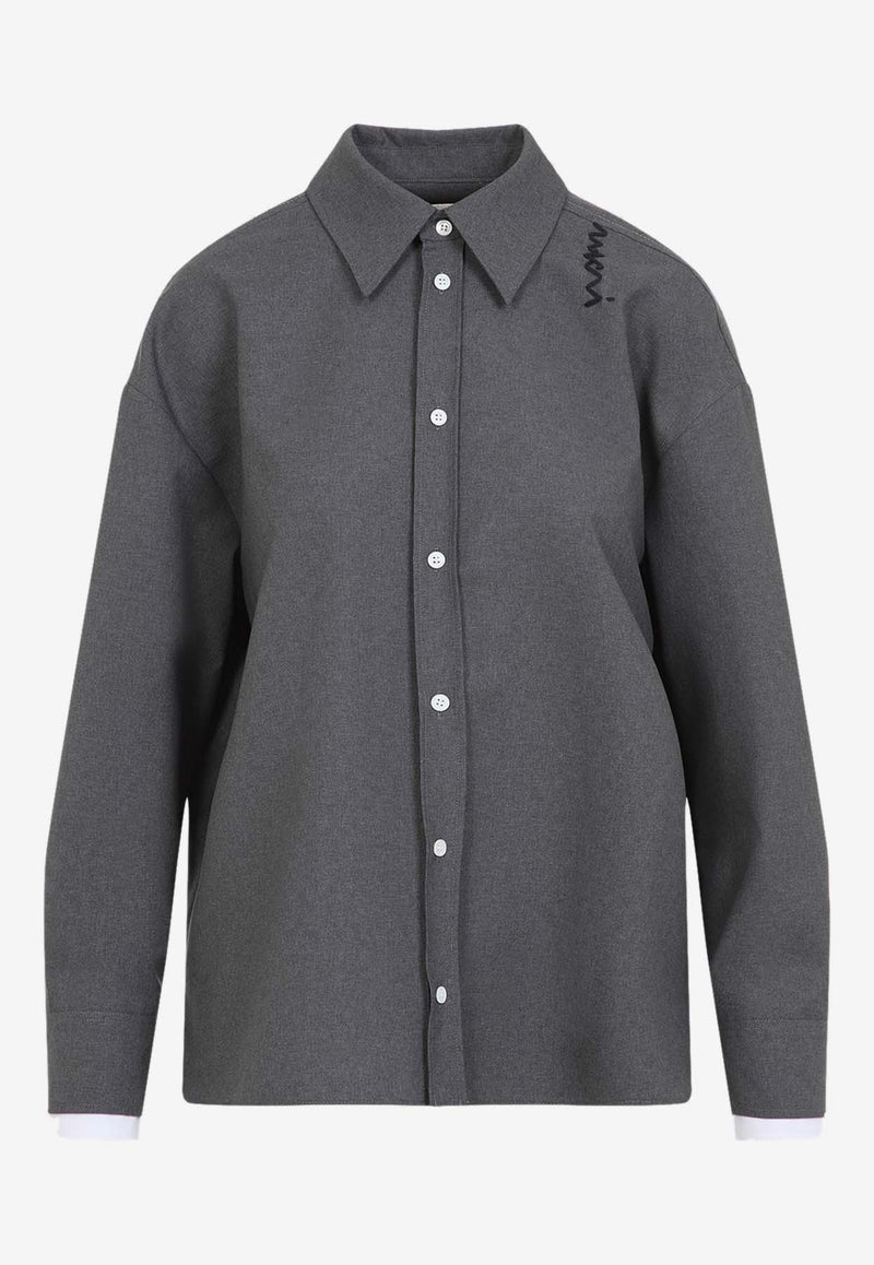 Long-Sleeved Wool Shirt