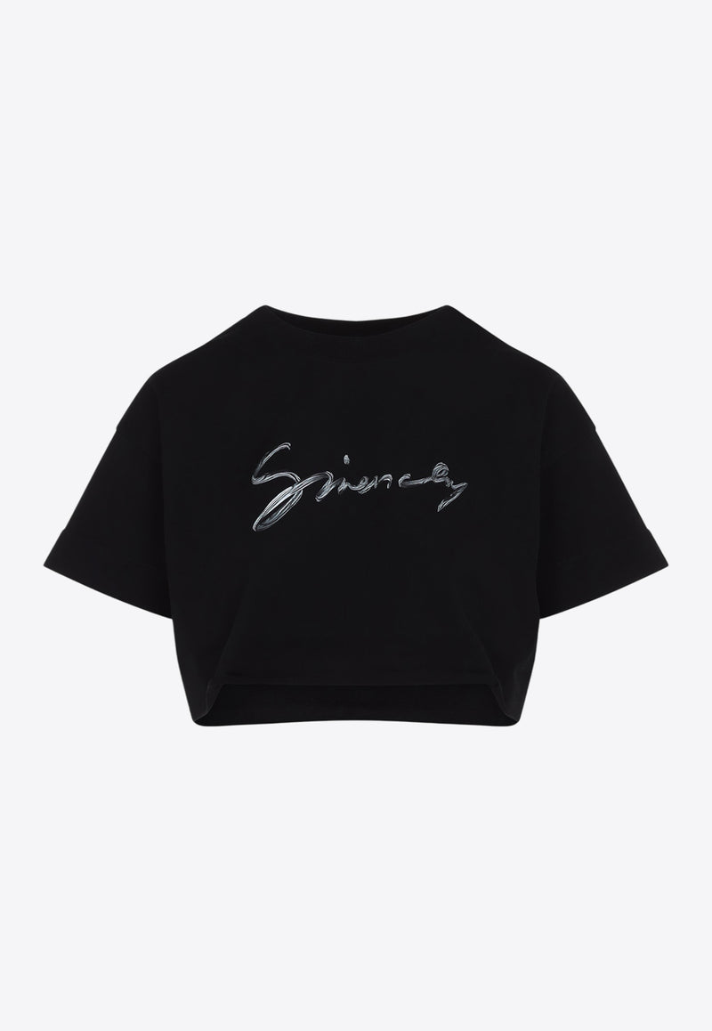 Logo-Print Cropped T-shirt