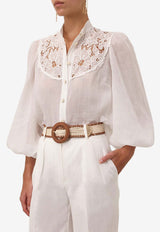 Zimmermann Floral Embroidered Blouse 1404TSS245WHITE