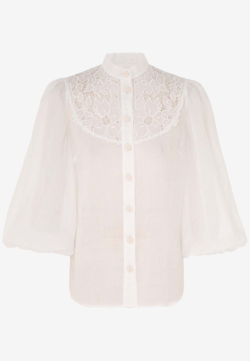 Zimmermann Floral Embroidered Blouse 1404TSS245WHITE