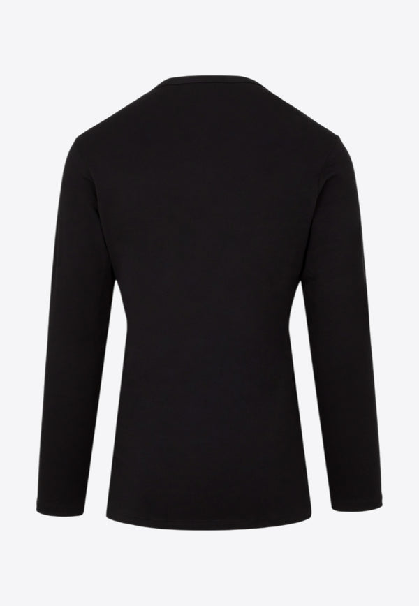 Long-Sleeved Henley T-shirt