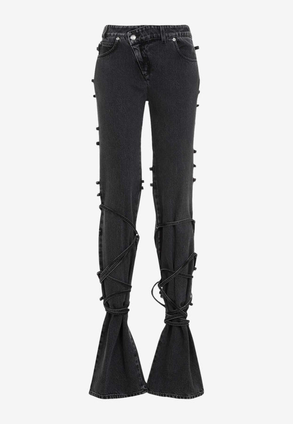 Low-Rise Tied Jeans