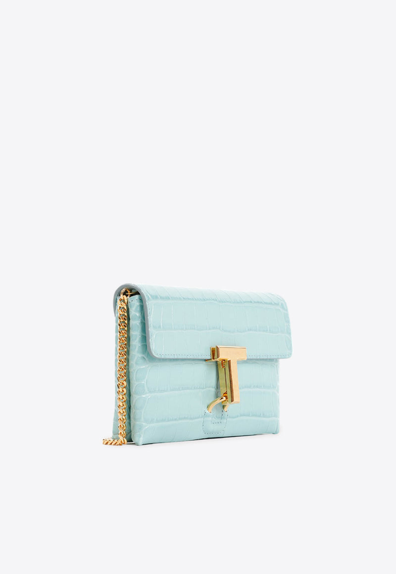 Mini Monarch Shoulder Bag in Croc-Embossed Leather