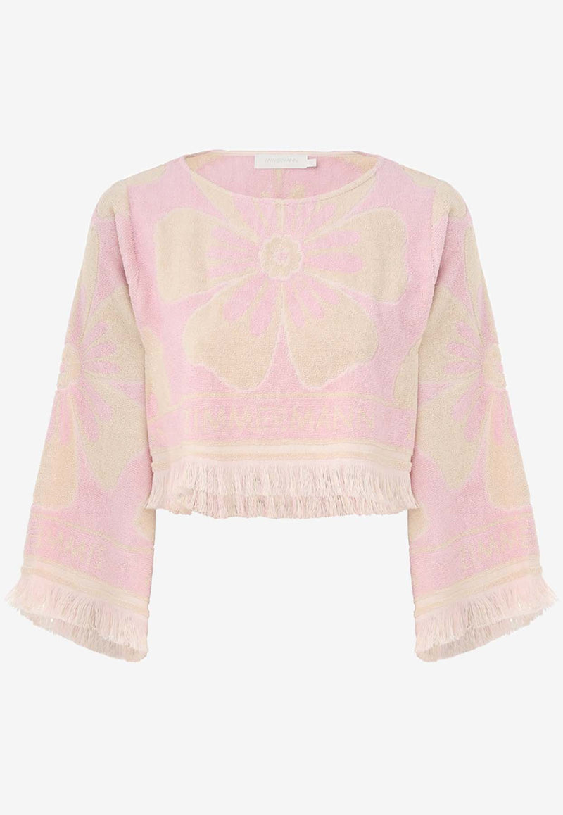 Zimmermann Pop Toweling Crop Top 1417TSS244PINK