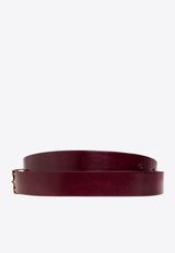 Victoria Beckham Jumbo Frame Leather Belt Burgundy 1424ABL005952ABURGUNDY