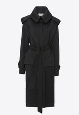 Victoria Beckham Wool Trench Coat Gray 1424WCT005793AGREY