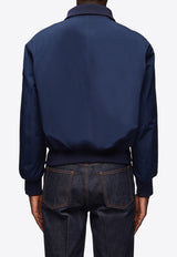 Salvatore Ferragamo Zip-Up Bomber Jacket 143737 B 770341 NEW NAVY Navy