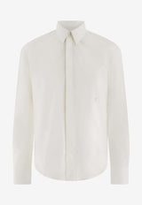 Salvatore Ferragamo Logo Embroidered Button-Up Shirt White 143976 D 776070 WHITE